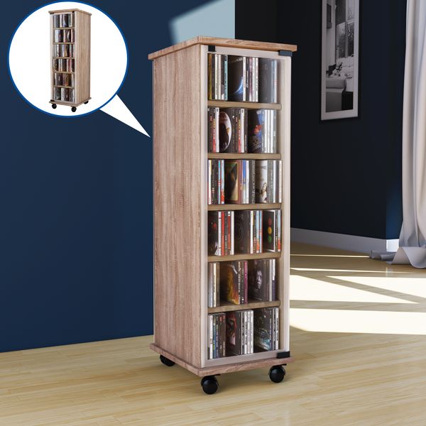 Produktbild: Holz CD DVD Stand Regal Schrank Valenza Glast&uuml;r