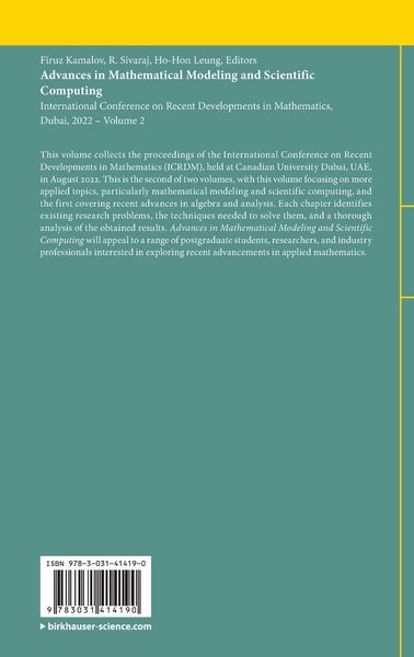 Produktbild: Advances in Mathematical Modeling and Scientific Computing