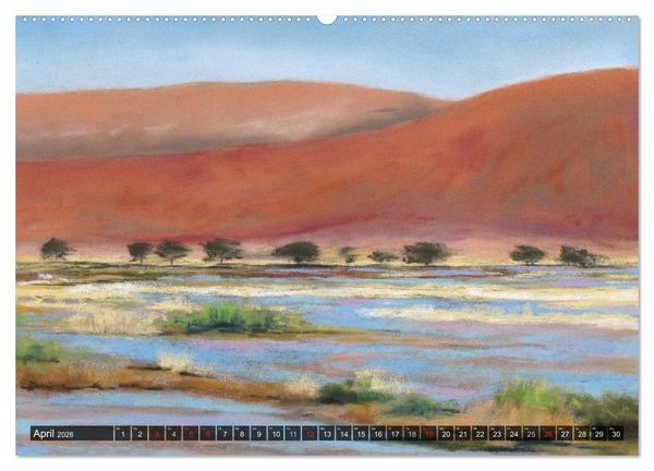 Produktbild: Afrika in Pastellgem&auml;lden (hochwertiger Premium Wandkalender 2026 DIN A2 quer), Kunstdruck in Hochglanz