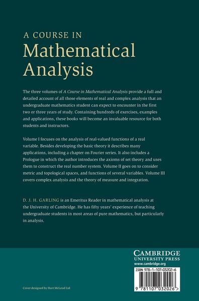 Produktbild: A Course in Mathematical Analysis
