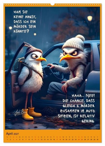 Produktbild: B&ouml;se M&ouml;wen - Jenseits des guten Geschmacks (hochwertiger Premium Wandkalender 2027 DIN A2 hoch), Kunstdruck in Hochglanz