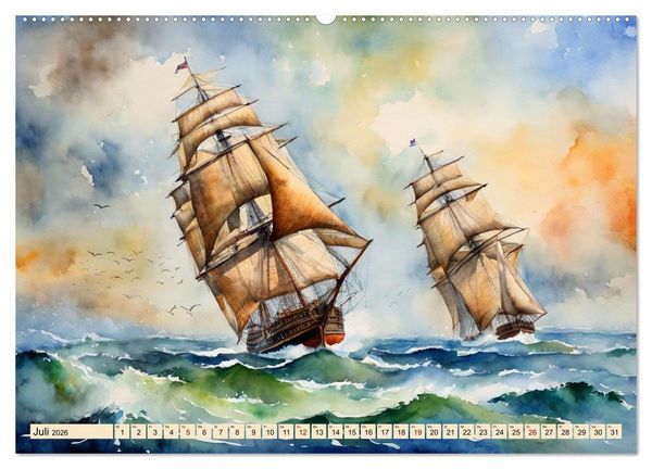 Produktbild: Gro&szlig;segler aus vergangenen Zeiten (hochwertiger Premium Wandkalender 2026 DIN A2 quer), Kunstdruck in Hochglanz