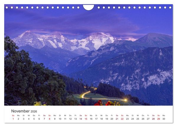 Produktbild: Berner Oberland - Bergwelten (Wandkalender 2026 DIN A4 quer), CALVENDO Monatskalender