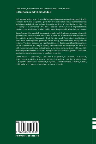 Produktbild: K3 Surfaces and Their Moduli