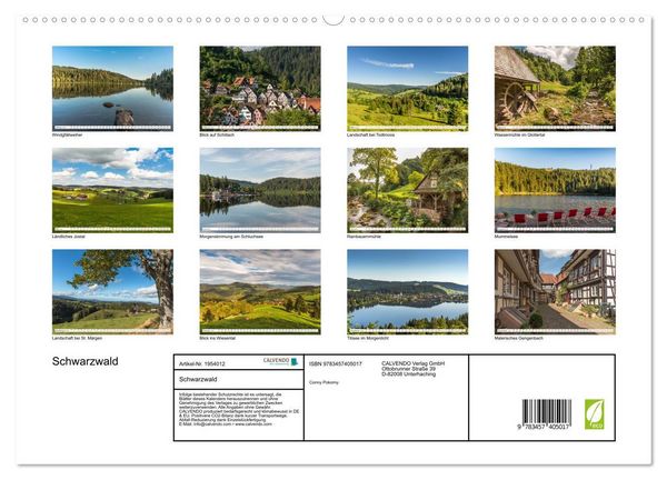 Produktbild: Schwarzwald (hochwertiger Premium Wandkalender 2026 DIN A2 quer), Kunstdruck in Hochglanz