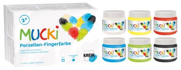 Produktbild: MUCKI Porzellan Fingerfarbe 6 x 150 ml