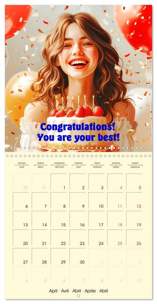 Produktbild: Welcome Beautiful Life. Quotes to brighten your year (Wall Calendar 2026 12 &times; 12 Inch) CALVENDO 12 Month Wall Calendar