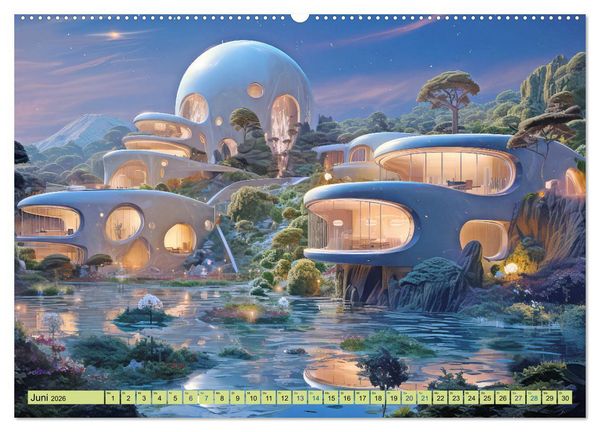 Produktbild: Futuristische moderne Behausungen (Wandkalender 2026 DIN A2 quer), CALVENDO Monatskalender