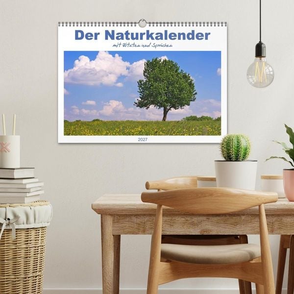 Produktbild: Der Naturkalender mit Zitaten und Spr&uuml;chen (Wandkalender 2027 DIN A3 quer), CALVENDO Monatskalender