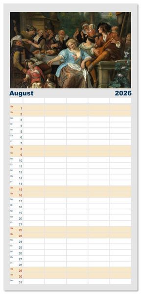 Produktbild: Familienplaner 2026 - Party Time - Das Fest in der Kunst mit 5 Spalten (Wandkalender, 21 x 45 cm) CALVENDO
