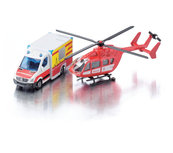 Produktbild: SIKU 1748 - Mercedes-Benz Rettungswagen und Helikopter, SIKU SUPER