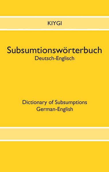 Produktbild: Subsumtionsw&ouml;rterbuch Deutsch-Englisch