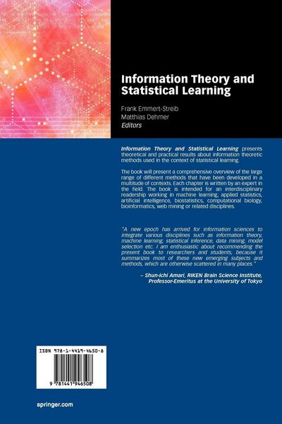 Produktbild: Information Theory and Statistical Learning