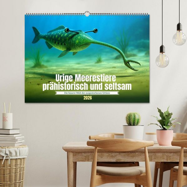 Produktbild: Urige Meerestiere pr&auml;historisch und seltsam (Wandkalender 2026 DIN A2 quer), CALVENDO Monatskalender