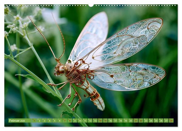 Produktbild: Insecta Mechanica. Fantastische Fl&uuml;gelwesen zwischen Technik und Natur (hochwertiger Premium Wandkalender 2026 DIN A2 quer), Kunstdruck in Hochglanz