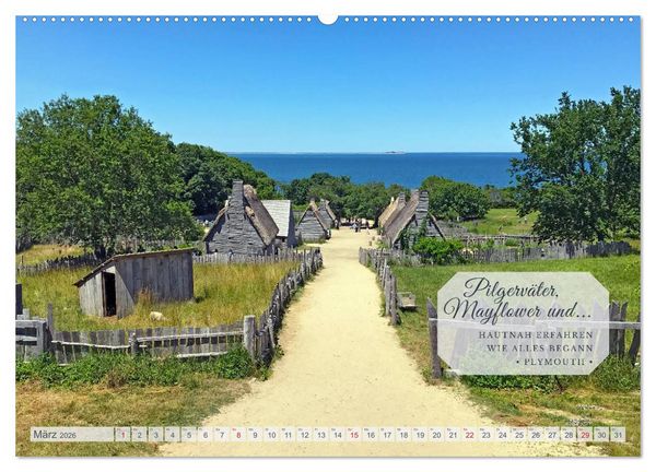 Produktbild: Neuengland USA Kalender 2026 (Wandkalender 2026 DIN A2 quer), CALVENDO Monatskalender