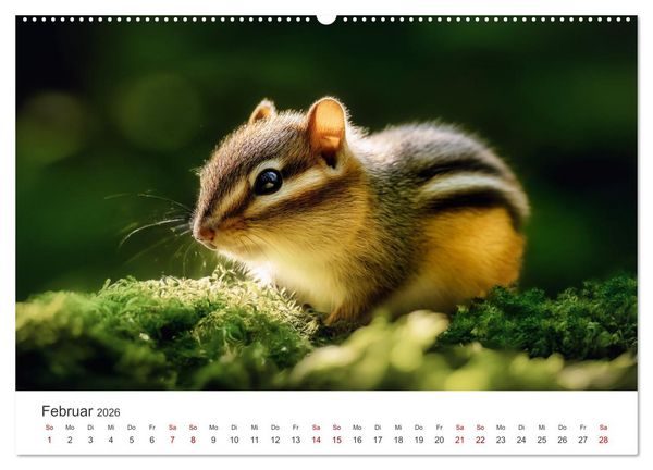 Produktbild: Backen voll - Ein Jahr mit Streifenh&ouml;rnchen (hochwertiger Premium Wandkalender 2026 DIN A2 quer), Kunstdruck in Hochglanz