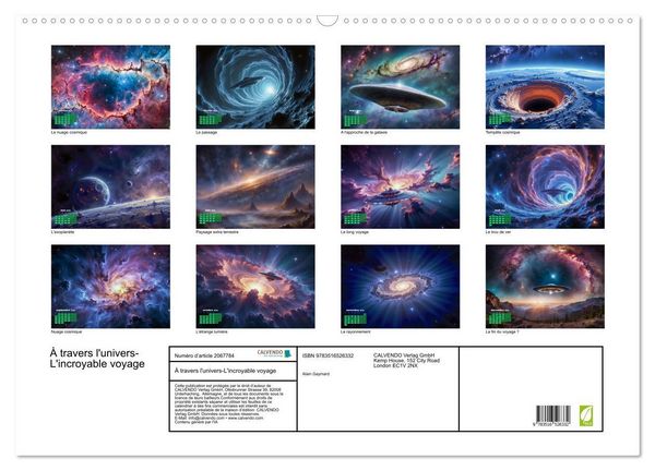Produktbild: &Agrave; travers l'univers-L'incroyable voyage (Calendrier mural 2026 DIN A2 vertical), CALVENDO calendrier mensuel
