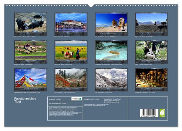 Produktbild: Facettenreiches Tibet (hochwertiger Premium Wandkalender 2026 DIN A2 quer), Kunstdruck in Hochglanz
