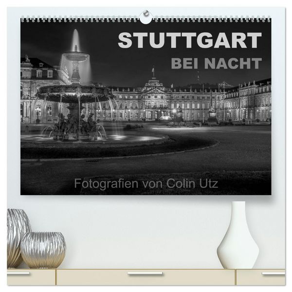 Produktbild: Stuttgart bei Nacht (hochwertiger Premium Wandkalender 2026 DIN A2 quer), Kunstdruck in Hochglanz