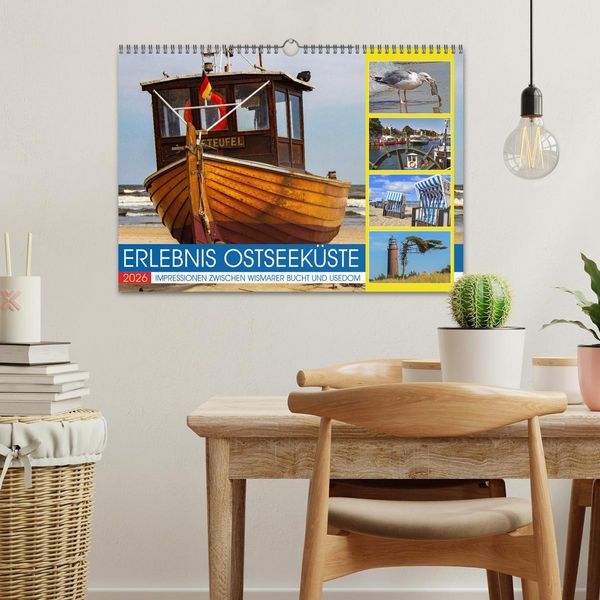 Produktbild: Erlebnis Ostseek&uuml;ste - zwischen Wismarer Bucht und Usedom (Wandkalender 2026 DIN A3 quer), CALVENDO Monatskalender