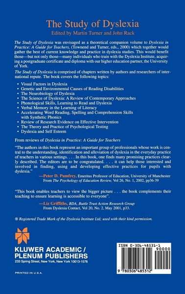 Produktbild: The Study of Dyslexia