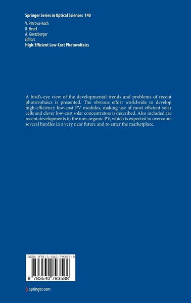 Produktbild: High-Efficient Low-Cost Photovoltaics