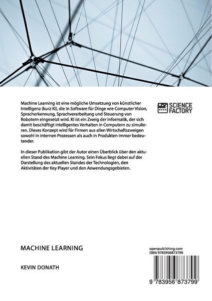 Produktbild: Machine Learning. Eine Analyse des State of the Art