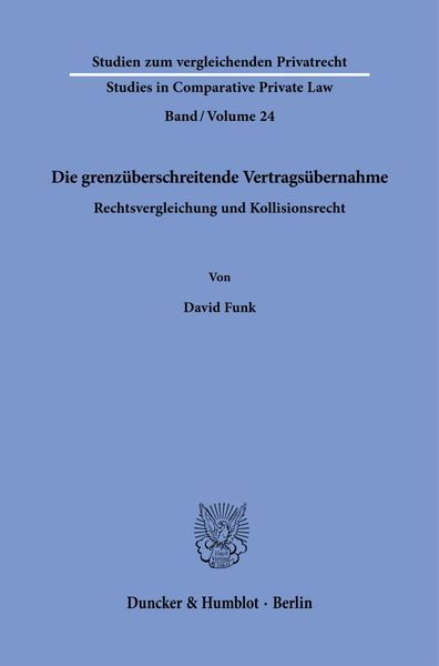 Produktbild: Die grenz&uuml;berschreitende Vertrags&uuml;bernahme