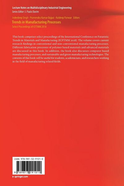 Produktbild: Trends in Manufacturing Processes