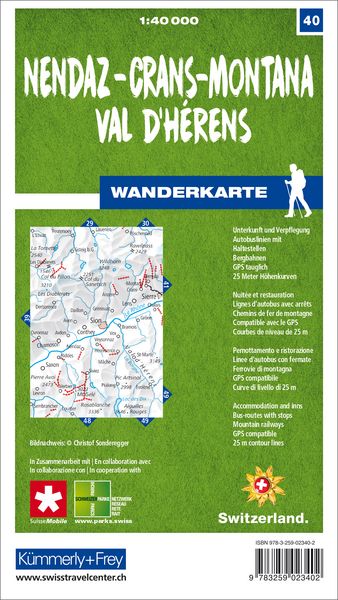 Produktbild: K&uuml;mmerly+Frey Wanderkarte 40 Nendaz, Crans-Montana 1:40.000