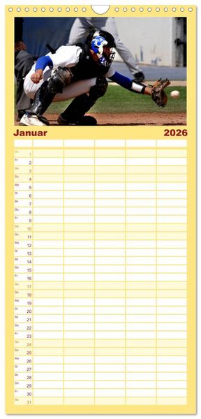 Produktbild: Familienplaner 2026 - Kultsport Baseball mit 5 Spalten (Wandkalender, 21 x 45 cm) CALVENDO