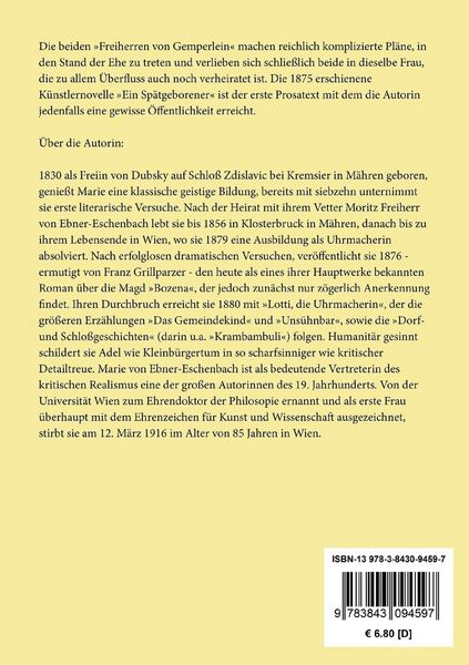 Produktbild: Ein Sp&auml;tgeborner / Die Freiherren von Gemperlein