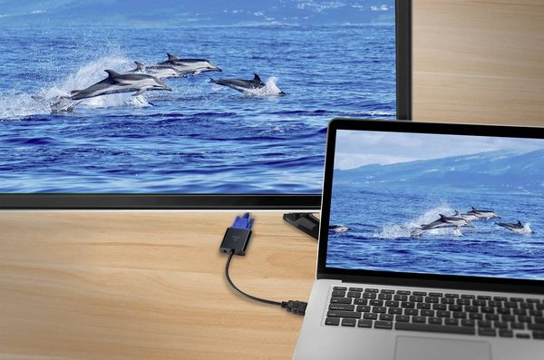 Produktbild: Renkforce HDMI / VGA Adapterkabel HDMI-A Stecker, VGA 15pol. Buchse 0.15 m Schwarz RF-4531578 doppelt geschirmt HDMI-Kabel