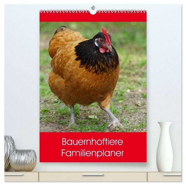 Produktbild: Bauernhoftiere Familienplaner (hochwertiger Premium Wandkalender 2026 DIN A2 hoch), Kunstdruck in Hochglanz
