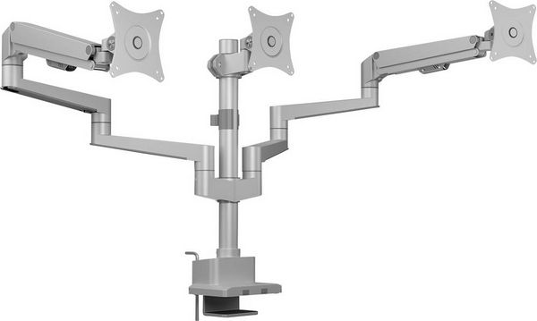 Produktbild: ICY BOX Monitorst&auml;nder f&uuml;r drei Monitore Monitor-Tischhalterung 3 Display(s) 76,2 cm (30") Grau, Silber
