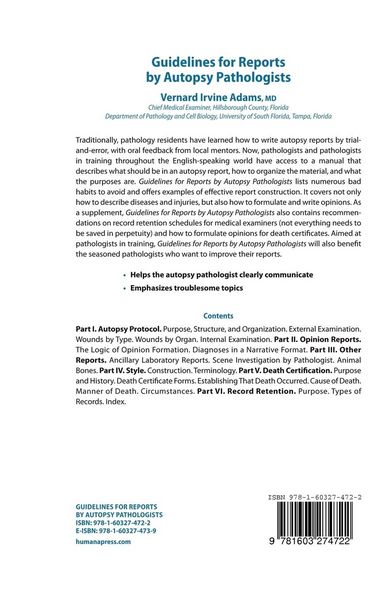 Produktbild: Guidelines for Reports by Autopsy Pathologists