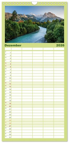 Produktbild: Familienplaner 2026 - Traumlandschaft Werdenfelser Land - Teil I mit 5 Spalten (Wandkalender, 21 x 45 cm) CALVENDO