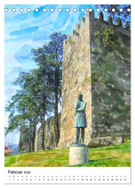 Produktbild: Porto - Stadtansichten in Aquarell (Tischkalender 2026 DIN A5 hoch), CALVENDO Monatskalender