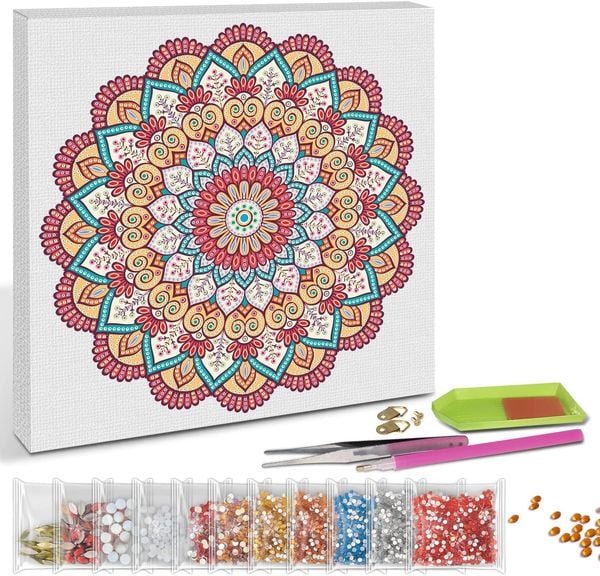 Produktbild: Diamond Painting "Diamantane Mandala Set 6", rot / orange / petrol