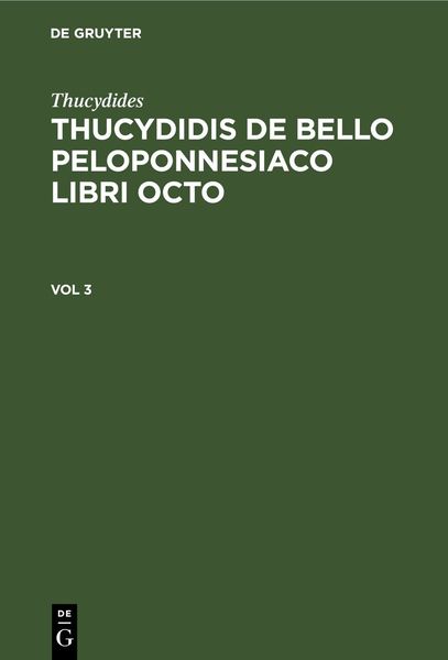 Produktbild: Thucydidis de bello Peloponnesiaco libri octo. Vol 3