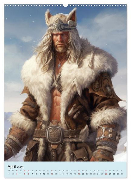 Produktbild: Fantasy Krieger. B&auml;renk&auml;mpfer aus dem Norden (hochwertiger Premium Wandkalender 2026 DIN A2 hoch), Kunstdruck in Hochglanz