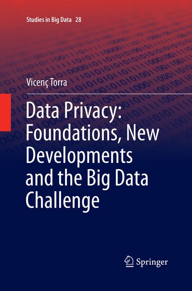 Produktbild: Data Privacy: Foundations, New Developments and the Big Data Challenge