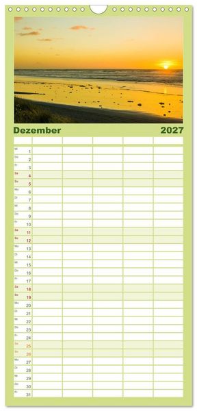 Produktbild: Familienplaner 2027 - Faszination Neuseeland mit 5 Spalten (Wandkalender, 21 x 45 cm) CALVENDO