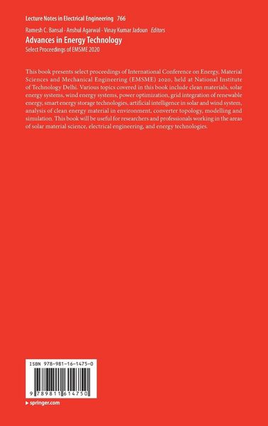 Produktbild: Advances in Energy Technology