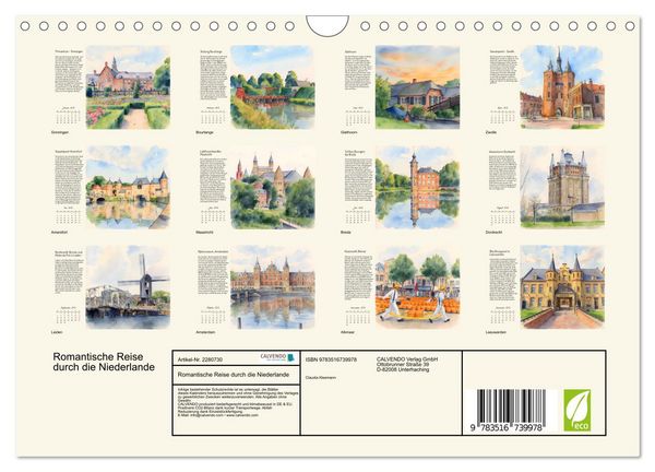 Produktbild: Romantische Reise durch die Niederlande (Wandkalender 2026 DIN A4 quer), CALVENDO Monatskalender