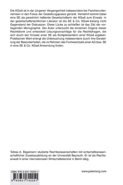 Produktbild: Die SE & Co. KGaA als Rechtsform f&uuml;r Familienunternehmen