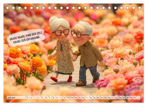 Produktbild: Oma und Opa - Spr&uuml;che &uuml;ber das Alter (Tischkalender 2027 DIN A5 quer), CALVENDO Monatskalender
