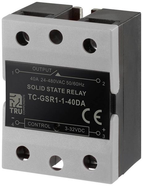 Produktbild: TRU COMPONENTS Halbleiterrelais TC-GSR-1-40DA 40 A Schaltspannung (max.): 480 V/AC Gleichstromschaltung 1 St.