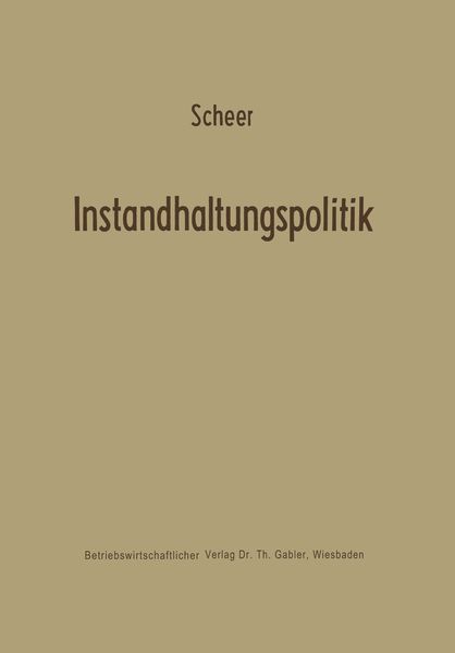 Produktbild: Instandhaltungspolitik